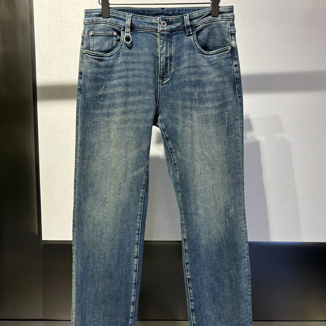 jianyueZhuyi男士秋冬直筒休闲牛仔裤经典时尚气质百搭基础