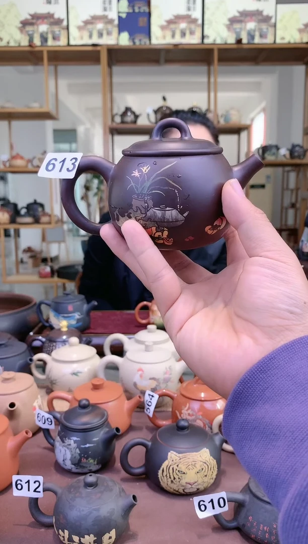 【闪购商品】壶建水紫陶阴刻阳填壶613