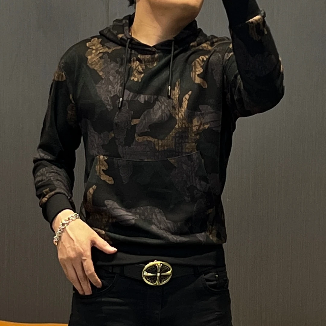 迷踪森林男连帽卫衣潮流秋季套头男春秋带帽休闲时尚百搭长袖宽松