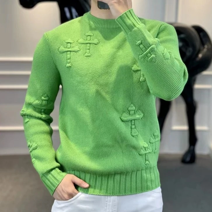 针织秋季男士时尚高级感百搭针织帽领衫休闲连帽长袖宽松加厚纯色