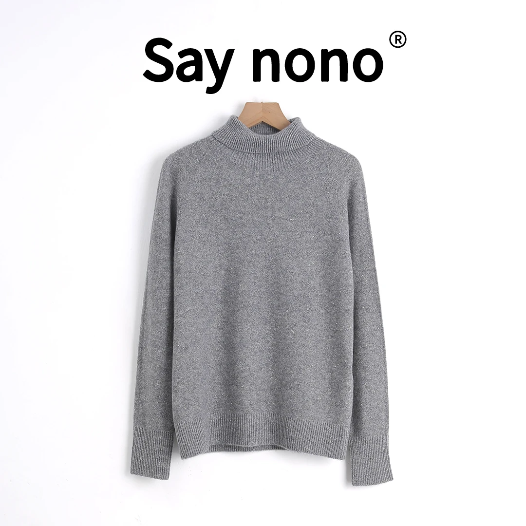 懒猫nono│Saynono 简约风＿修身高领套头100%羊髦针织衫  /088