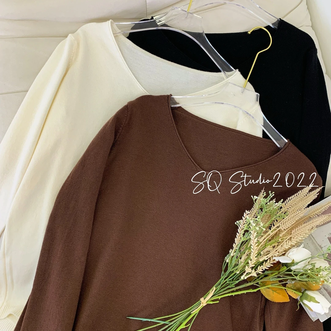 三色V领打底毛衣--柔软 显瘦！人手n件！Q-HZG100802卡码拍大