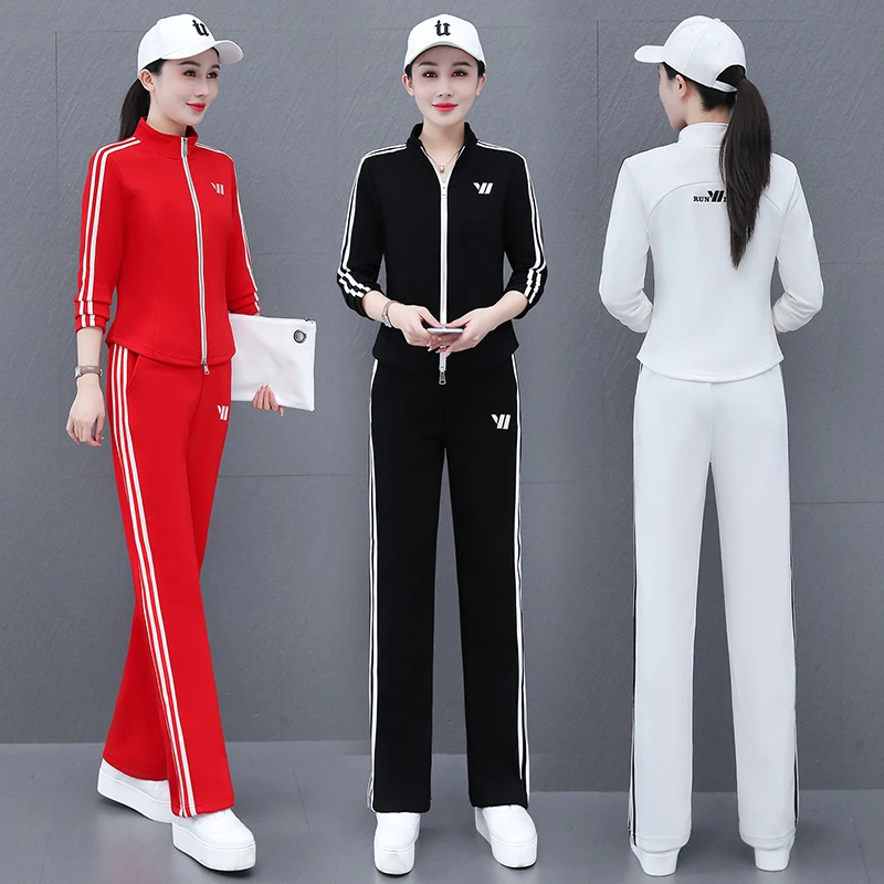 2025春季广场舞拉链外套运动服大码休闲时尚开衫两件套WLZ