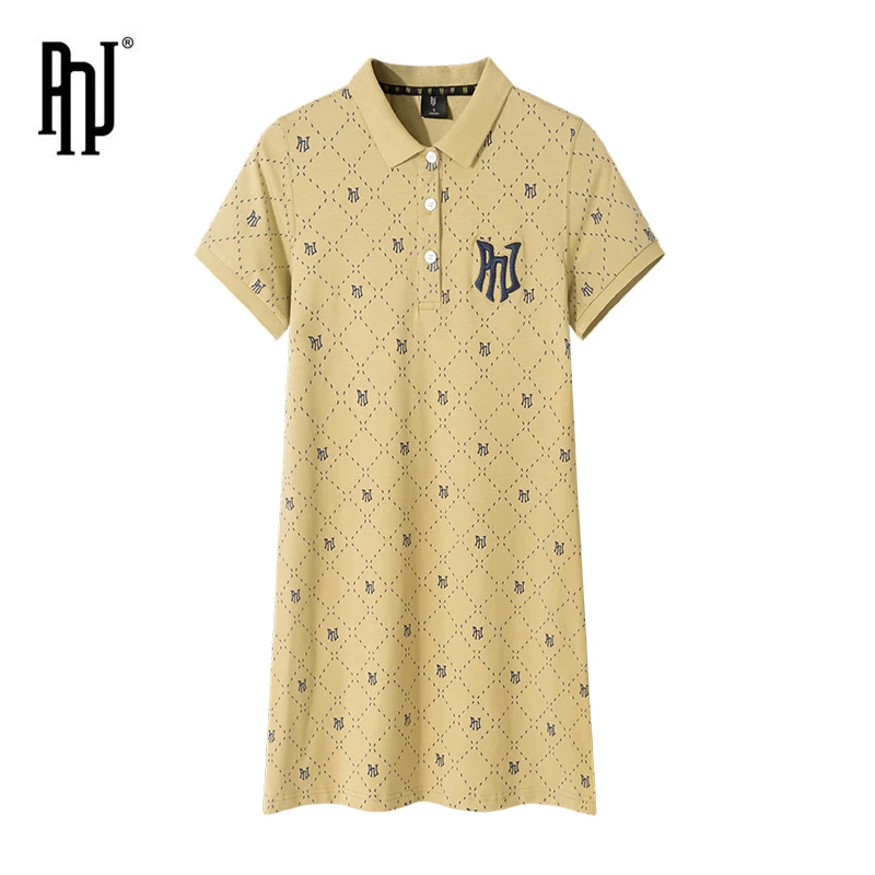 PNJ运动连衣裙时尚POLO裙休闲夏季显瘦印花棒球裙修身黑色短裙女