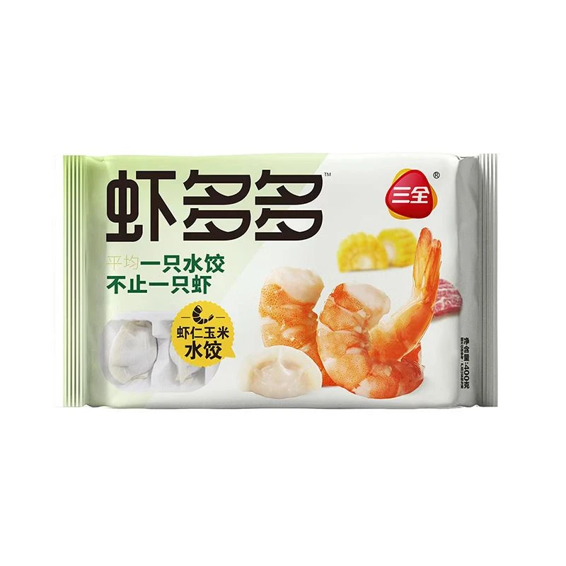 三全虾多多虾仁玉米水饺400g/袋