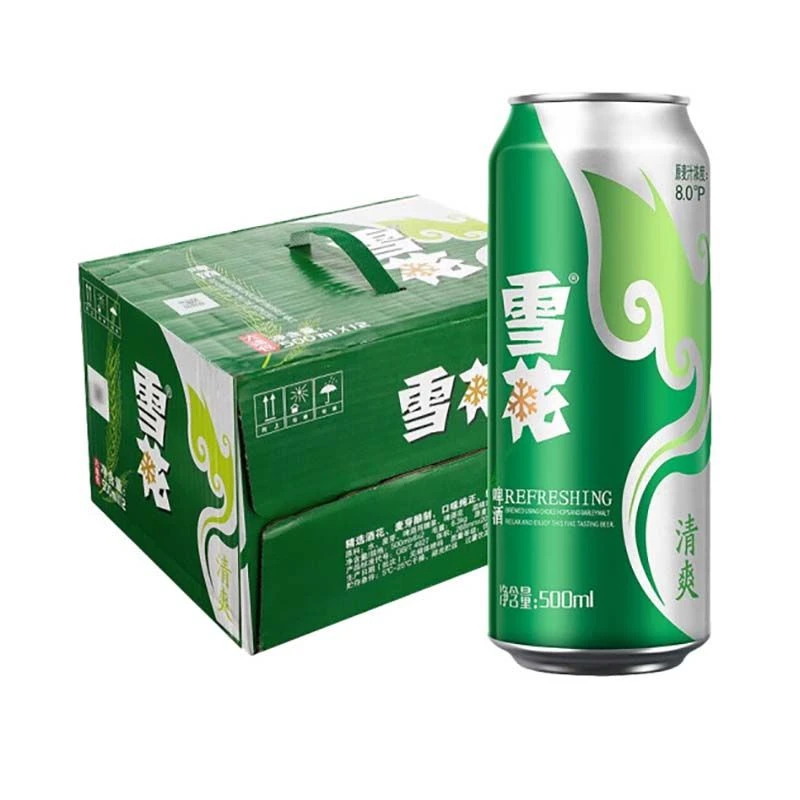 【整箱12罐】雪花清爽听啤8°500ml/罐*12