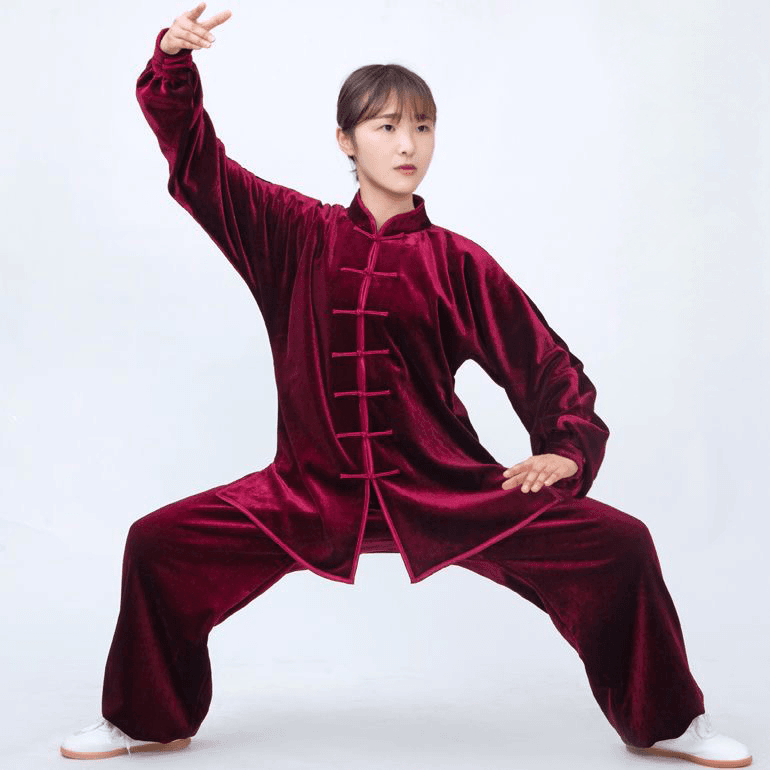 励武太极服女南韩绒秋冬季太极拳练功服男中国风中老年武术服套装
