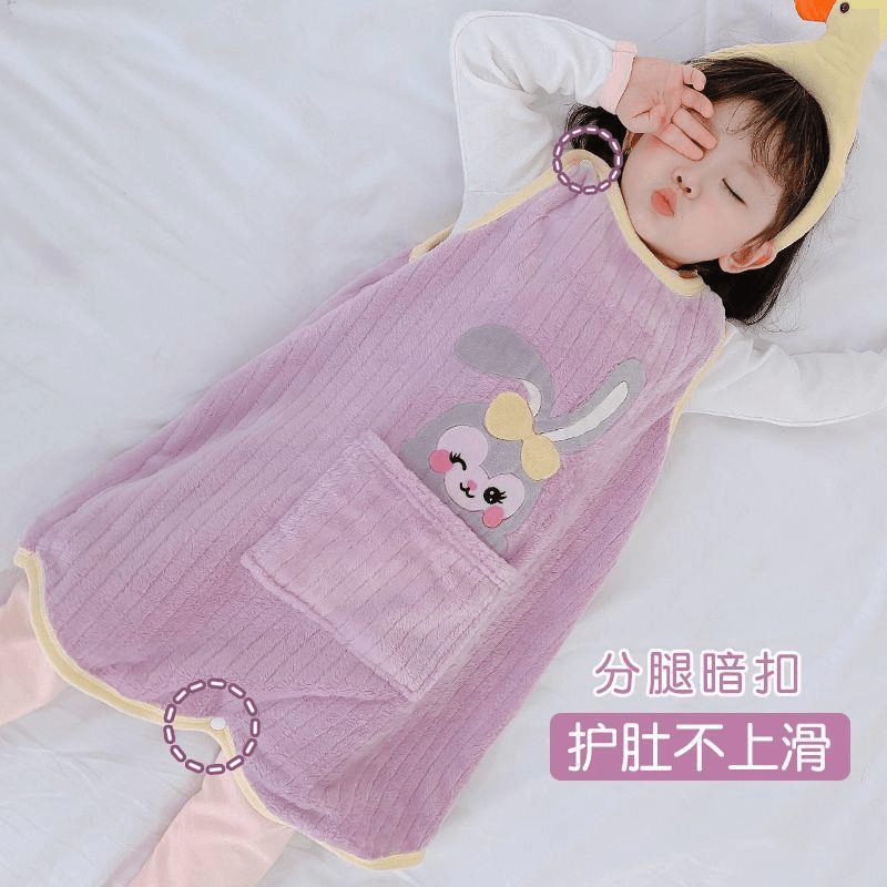 宝宝婴儿睡袋防踢被护肚神器背心式无袖加绒儿童分腿睡袋春秋冬款