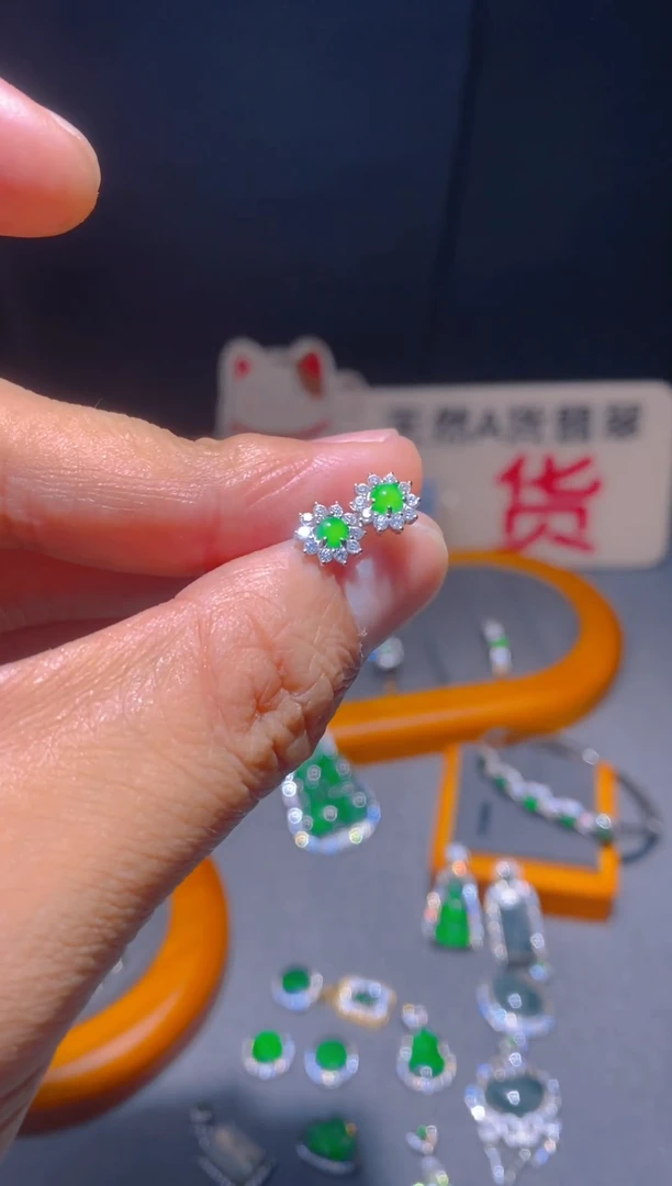 【闪购商品】翡翠耳饰未镶嵌