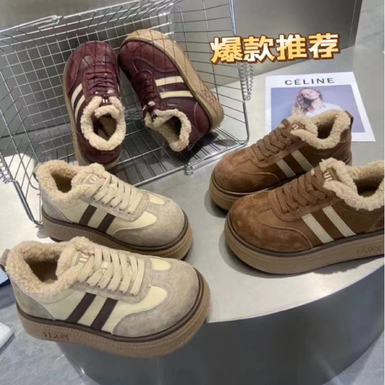 艾微妮-女士百搭休闲加绒保暖潮流板鞋