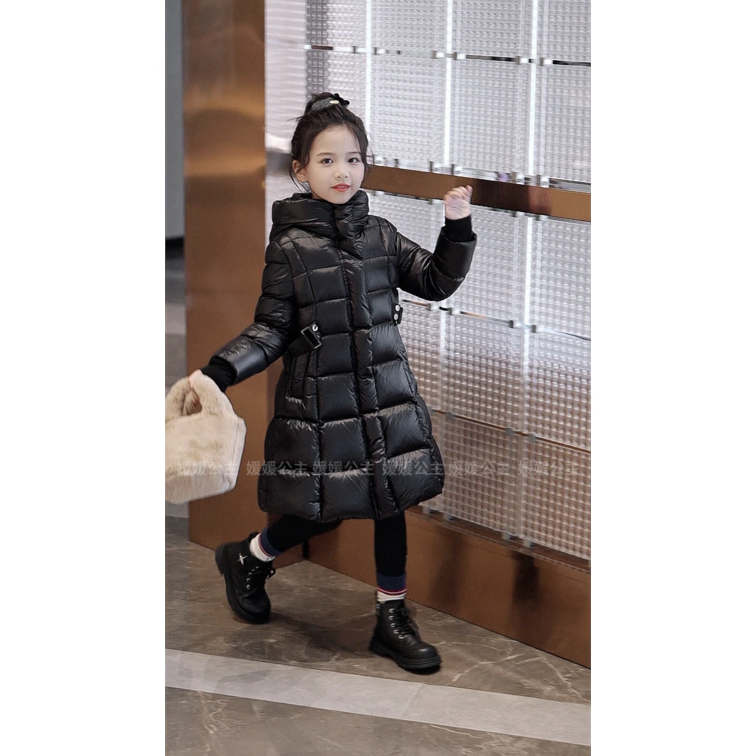 媛媛公主【极寒斑马金长款】2025冬国标白鸭绒加厚羽绒服13115R450