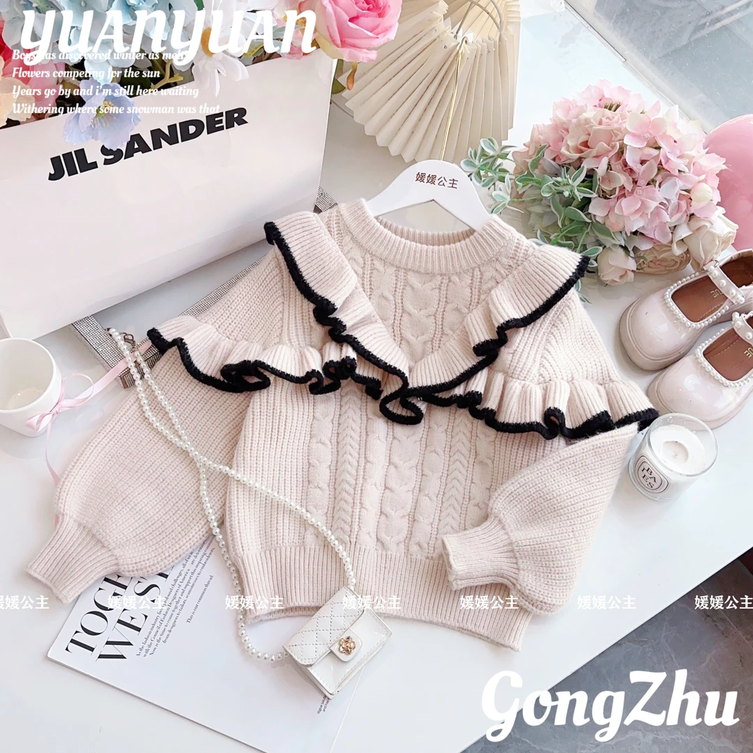媛媛公主【奥莱店】冬季女童中大童亲子装百搭针织毛衣63414T907