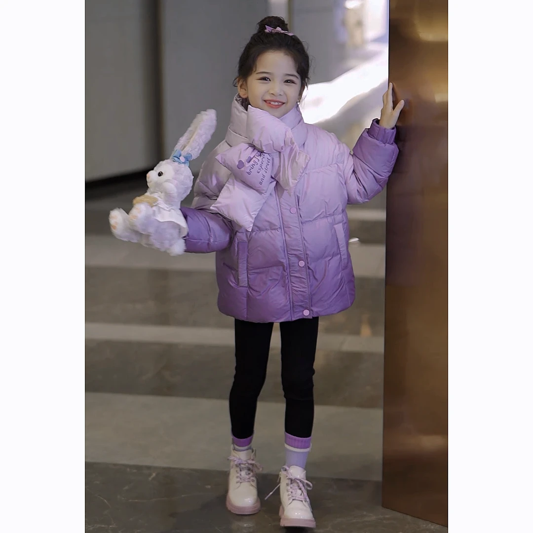 媛媛公主FL【一梦幽莲】冬季女童中大童渐变加厚羽绒服13415Q175