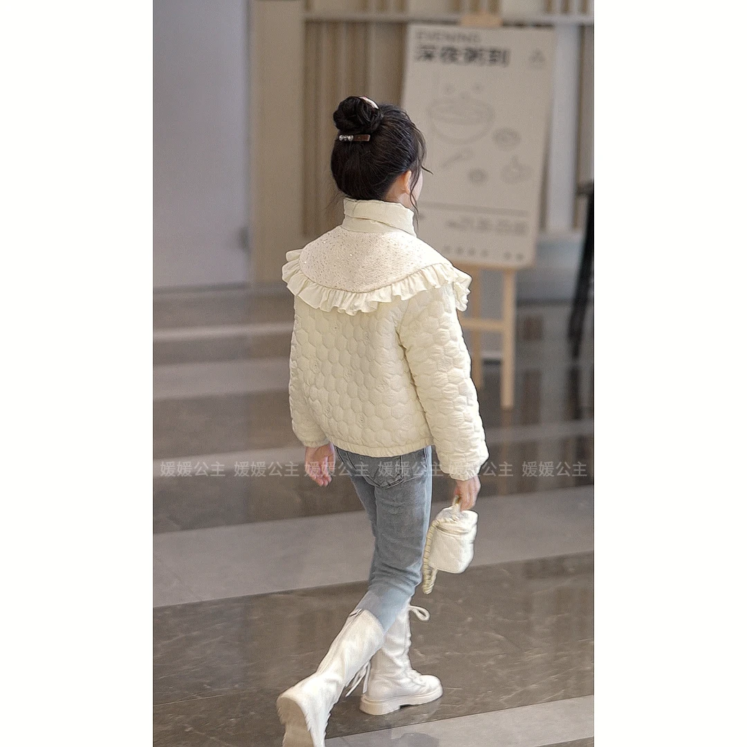 媛媛公主媛2024冬女童中大童萌娃穿搭甜美风棉服14416R386