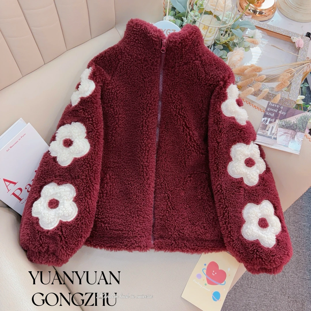 媛媛公主2025冬女童中大童加厚毛毛外套14408S249