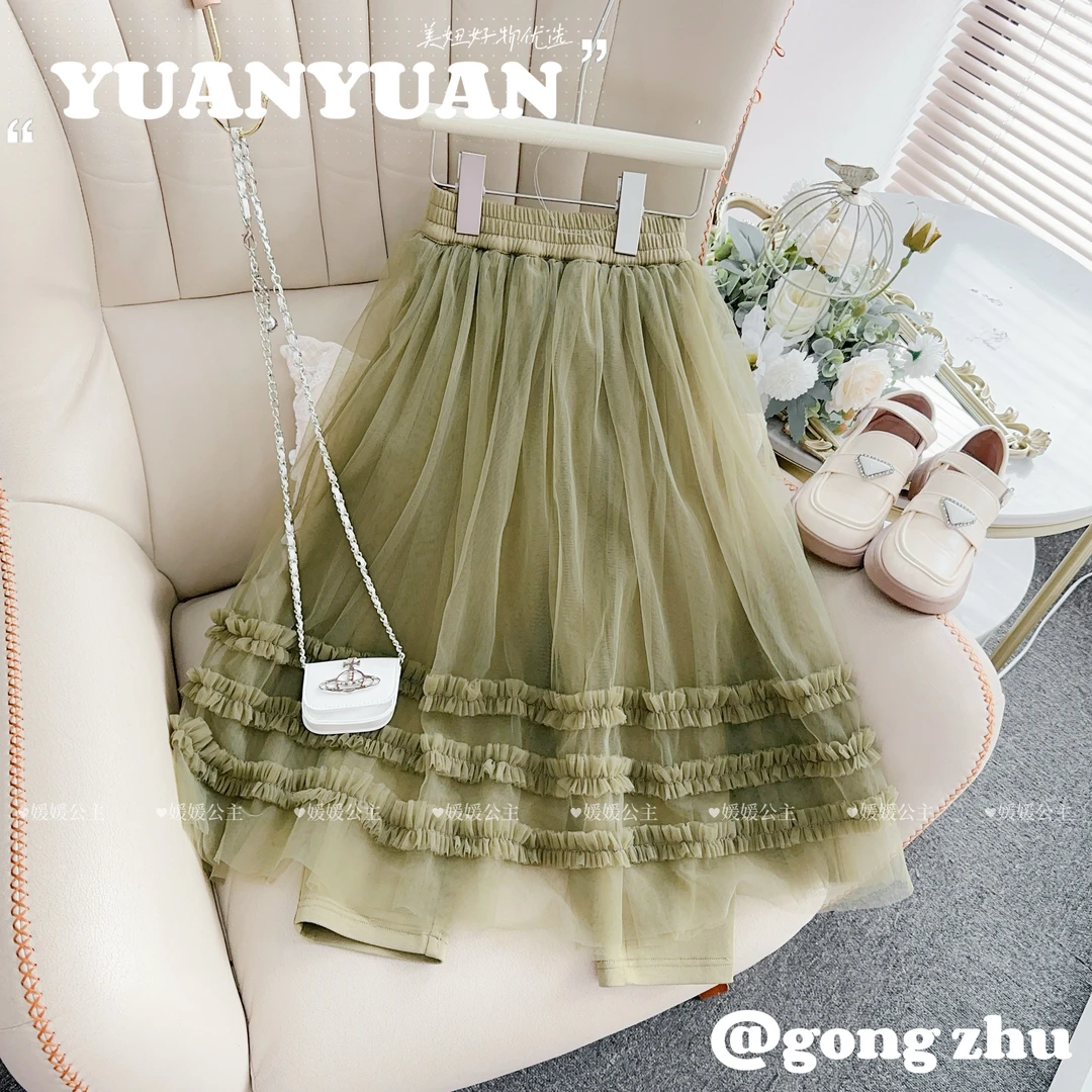 媛媛公主FL媛2025秋季女童中大童纯色百搭时尚裤裙14421F030