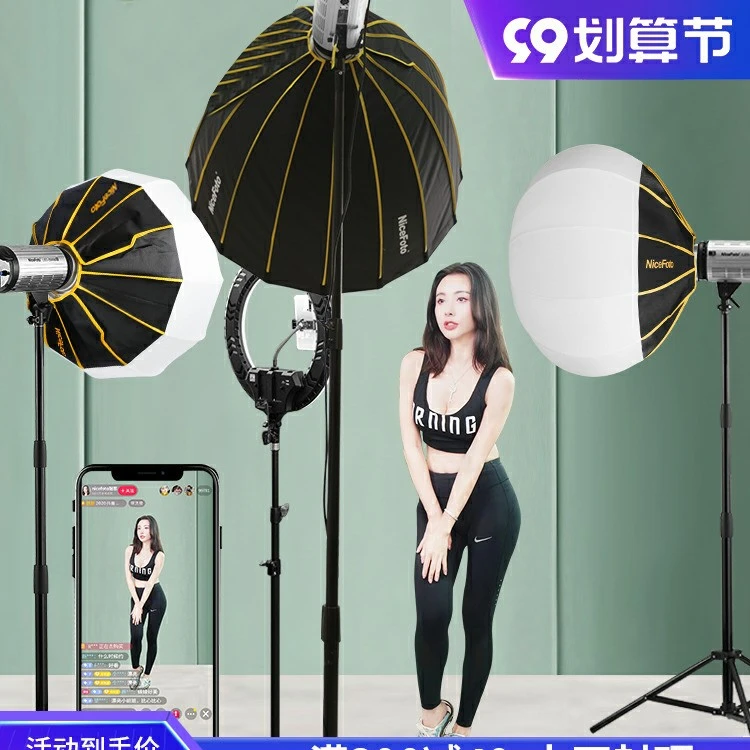 耐思150W摄影灯服装直播间打光灯球形柔光灯美妆美食/珠宝拍摄灯
