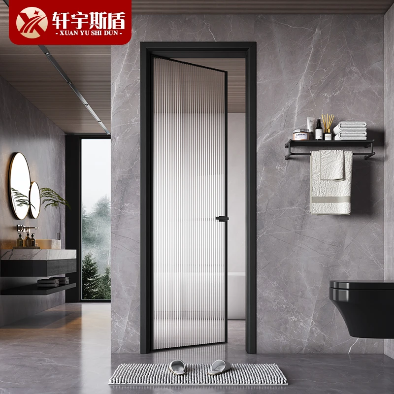 极窄平开门厨房门卫生间门厕所门钛镁合金超白长虹玻璃门简约现代