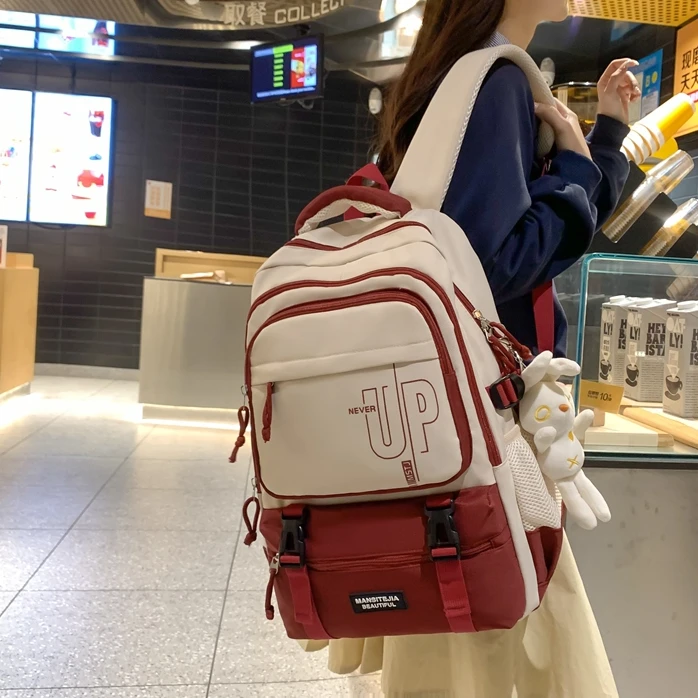 书包女2024新款大容量高中学生背包男双肩包小学生4-6年级(C73)