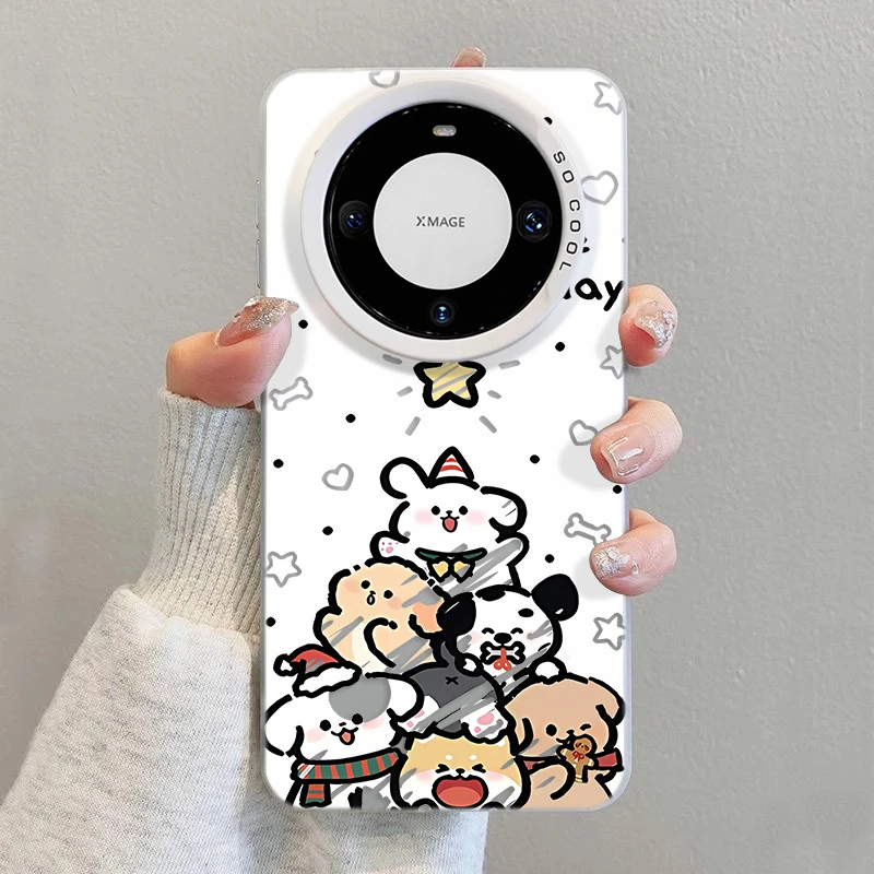 适用华为mate70手机壳圣诞小狗60创意pura70苹果16防摔VIVOX200套