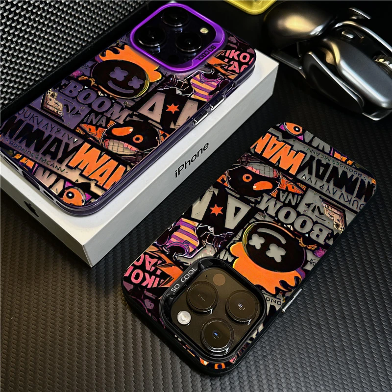 爆炸涂鸦适用苹果15Promax手机壳创意iphone14个性17防摔16潮牌套