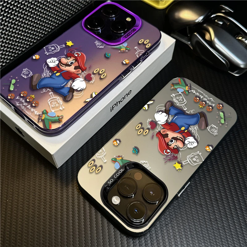 奔跑马里奥适用苹果15Promax手机壳创意iphone14网红13个性16卡通