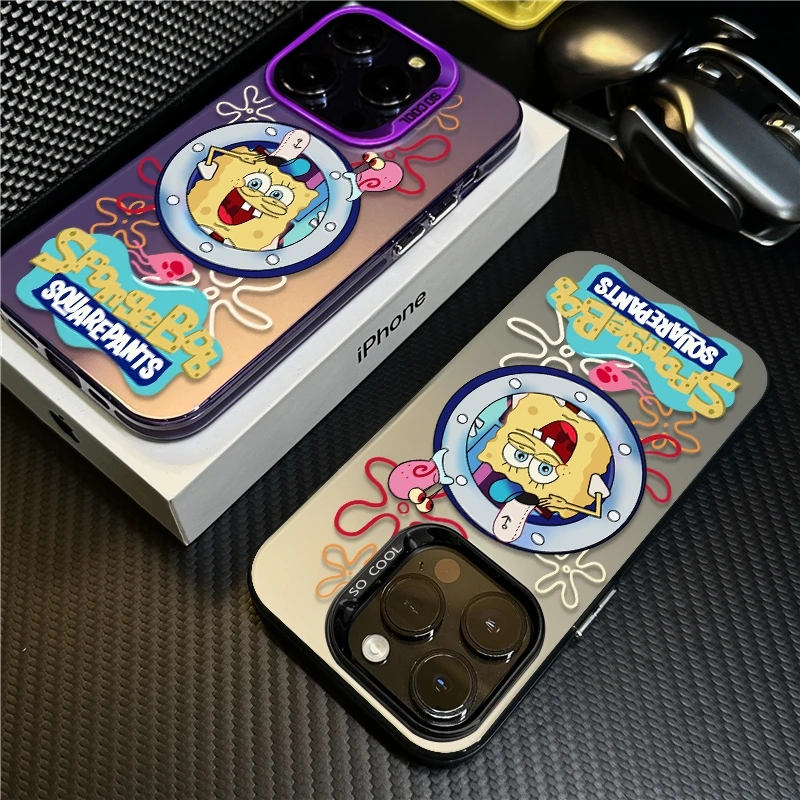 开心海绵适用苹果16promax手机壳iPhone15防摔14保护套17创意卡通