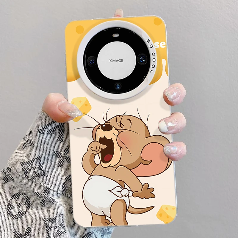 奶酪杰瑞适用华为mate60手机壳pura70pro苹果15保护套17可爱卡通X