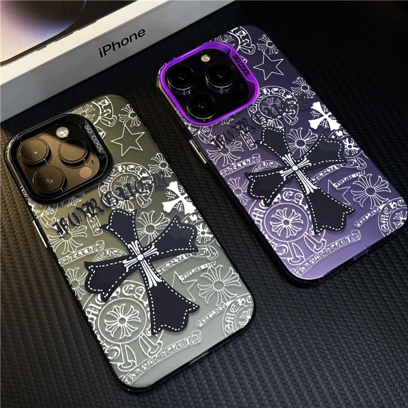 克罗十字适用苹果15/17Promax手机壳华为mate60男iphone14/13/16