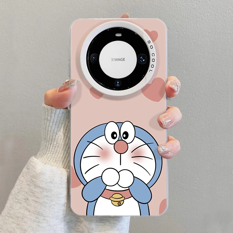 蓝胖子粉适用华为mate60手机壳Pura70卡通苹果15Promax女iphone14