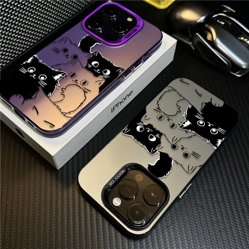 小猫咪适用苹果16promax手机壳15防摔iPhone13保护套14创意12卡通