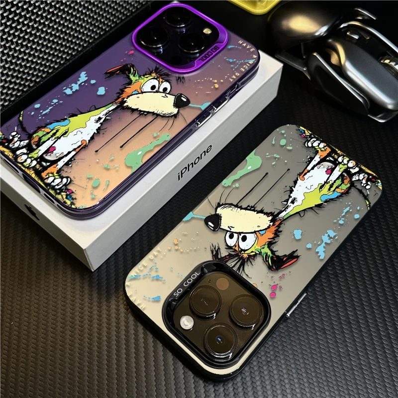 小呆狗适用苹果16promax手机壳iPhone15防摔14保护套17创意12磨砂