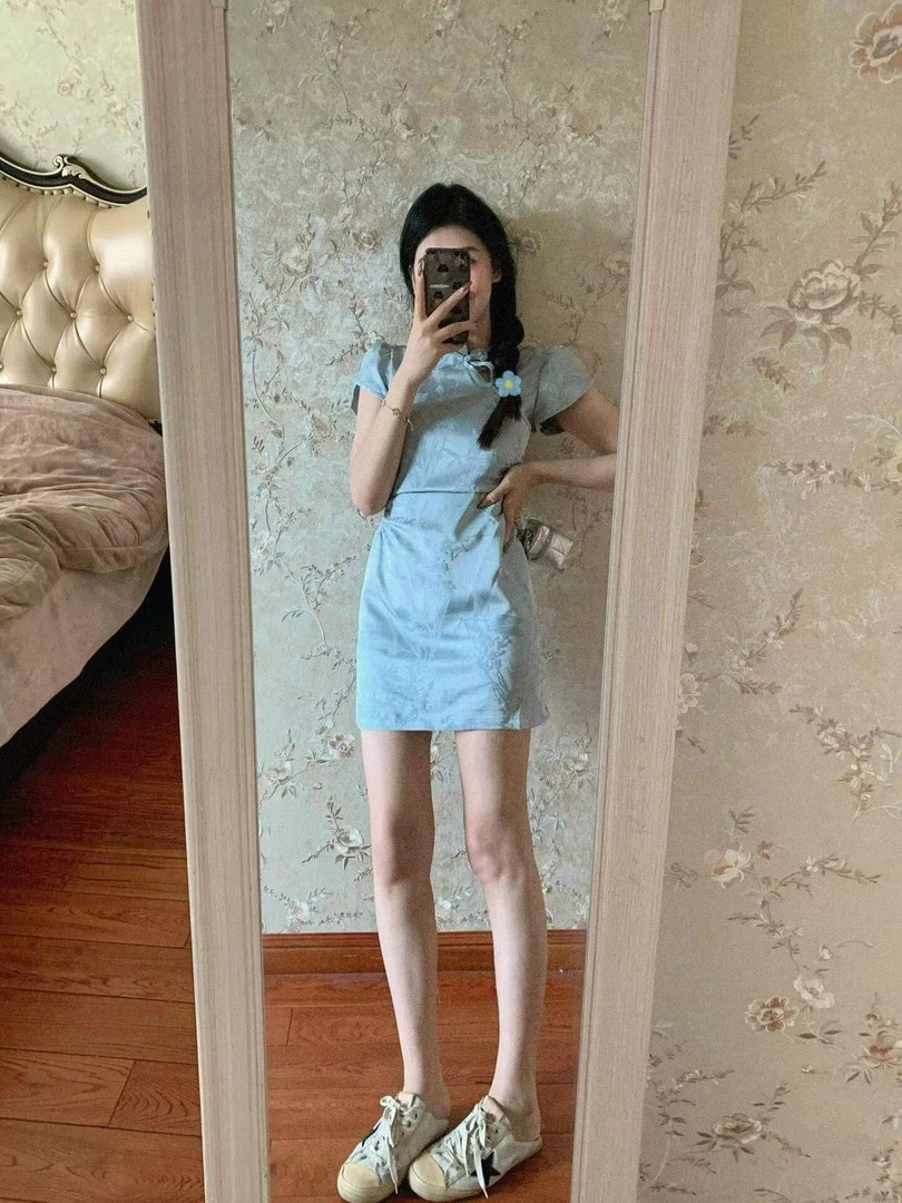 气质淑女高级感百搭时尚连衣裙学院风小个子夏装丁达尔穿搭2024年