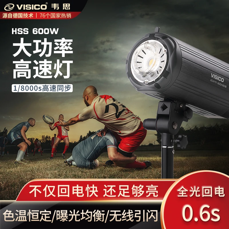 （直播间同价）摄影专用韦思HSS 1/8000秒高速同步600W无线闪光灯