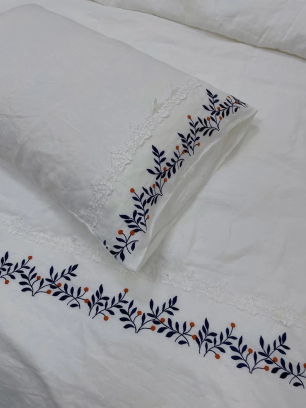 长相思 高档汉麻刺绣四件套 夏季凉感