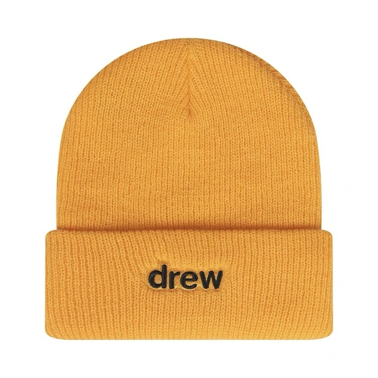 drew house休闲字母刺绣冷帽 男女同款情侣款 黄色
