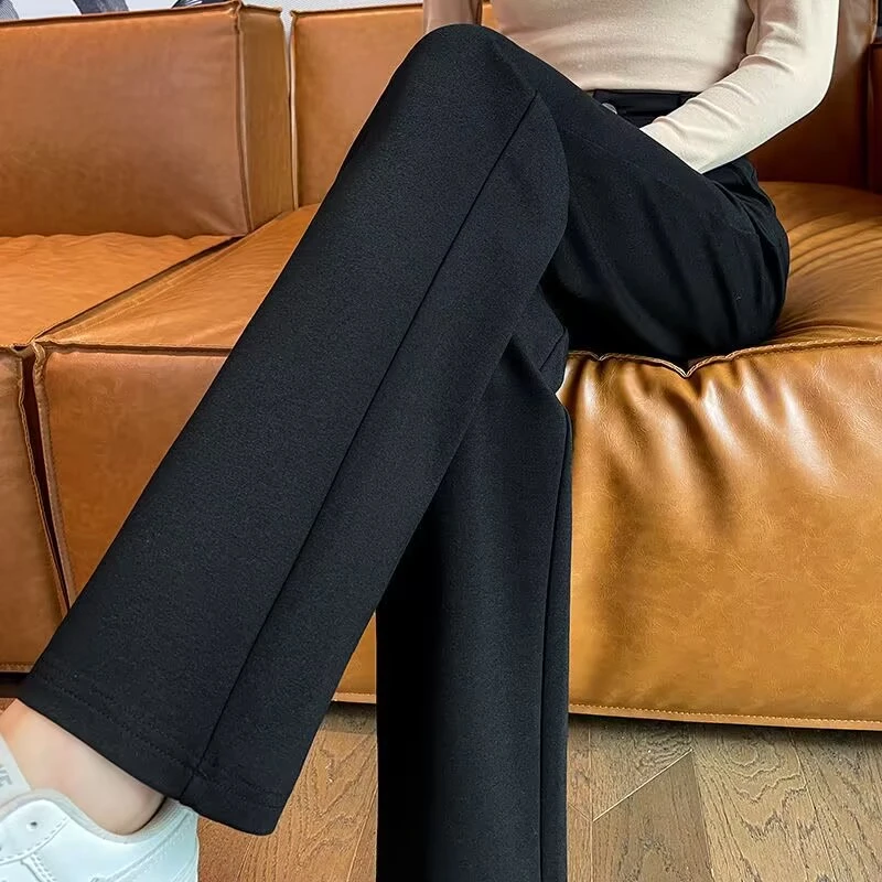 窄版直筒裤女高腰显瘦春季新款裤子休闲西装女裤