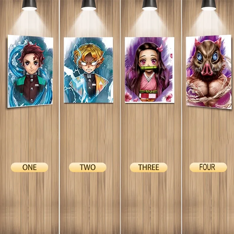 炭治郎 弥豆子 我妻善逸 嘴平尹之助 鬼灭之刃立体渐变画个性礼物