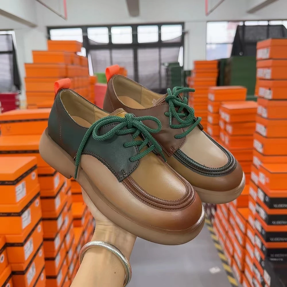 1232 系带软底软面时尚舒适妈妈鞋仓