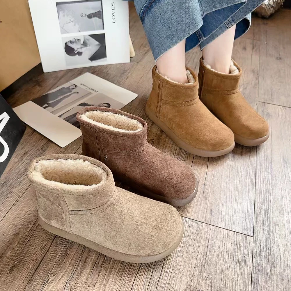 9919韩版厚底短筒雪地靴保暖加绒雪地靴棉鞋