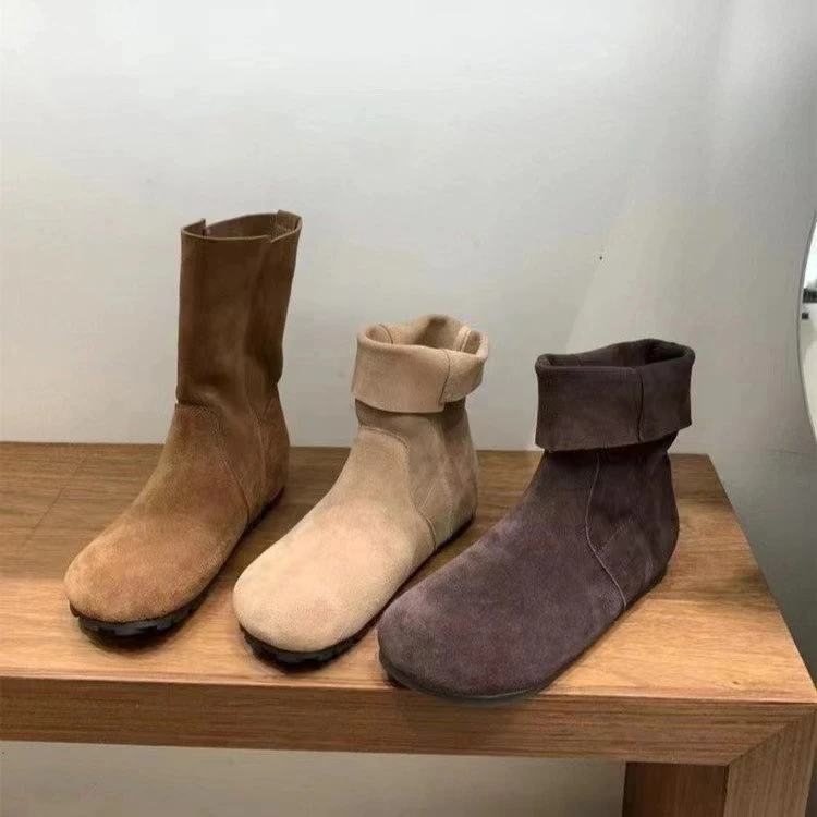 5001新款两穿舒适百搭圆头软底时尚小裸靴