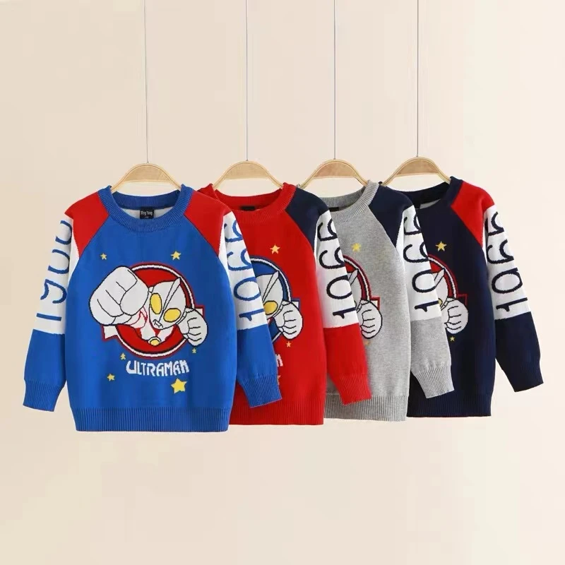男童装毛衣卡通圆领套头加厚长袖休闲时尚上衣2024新款网红炸街衣
