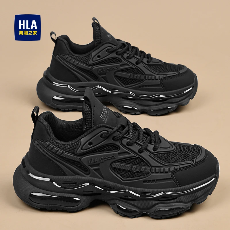 海澜之家男鞋夏季男士运动鞋厚底增高跑步鞋低帮休闲网面老爹鞋潮
