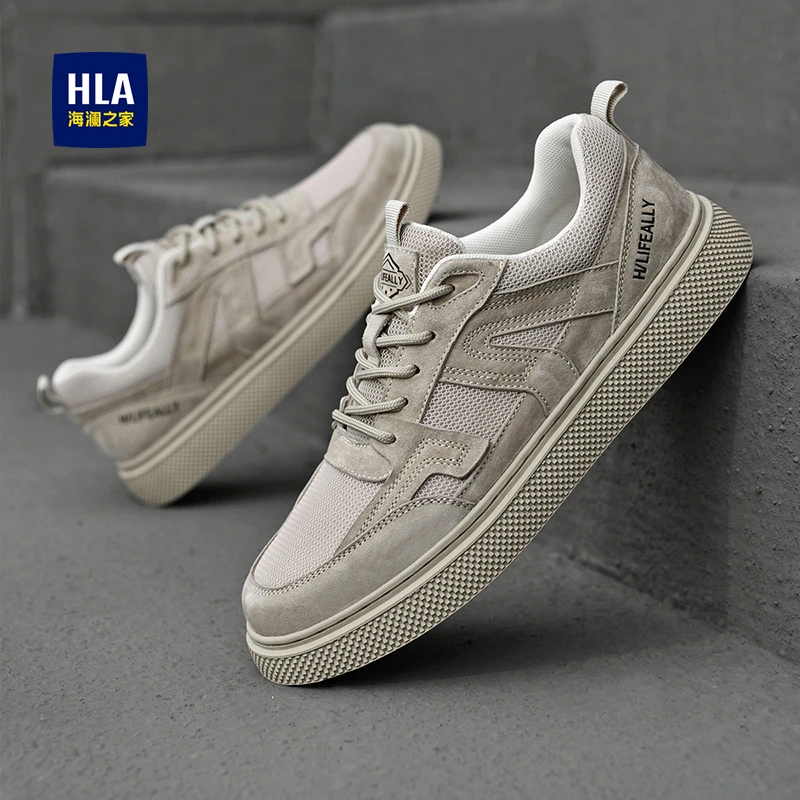 海澜之家男鞋2025新款经典网面透气百搭板鞋男士潮流休闲鞋男款