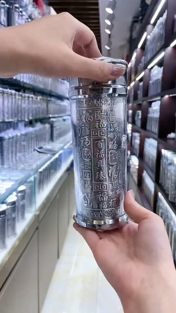 【闪购商品】砖雕足银999手工银水杯银重约40克