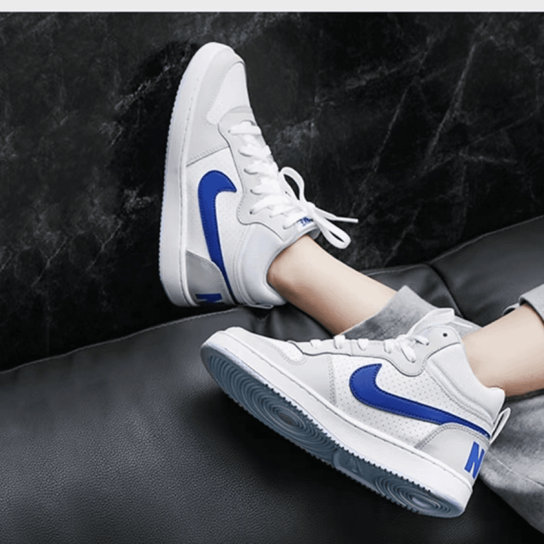 Nike/耐克奥特莱斯正品Court女款白蓝中帮运动休闲板鞋FB7177