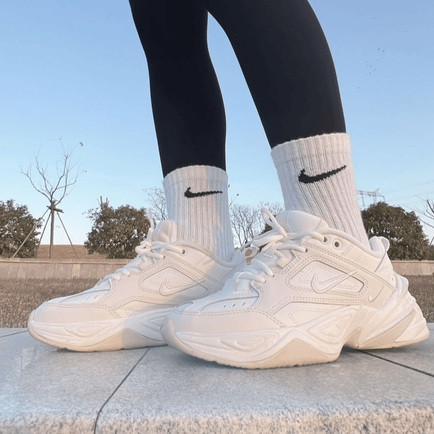 Nike/耐克奥特莱斯正品M2K女款灰白低帮增高运动休闲老爹鞋AO3108