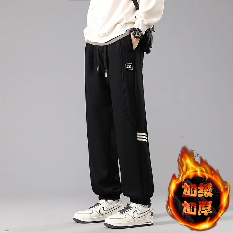 Mexican/稻草人冬季奥利绒束脚裤加肥加大加厚休闲运动男裤休闲裤