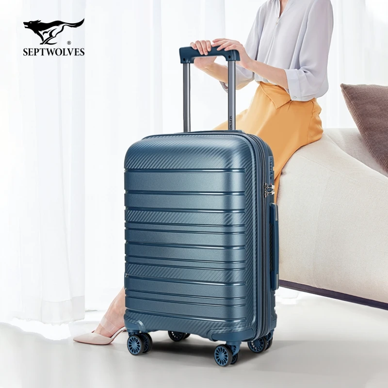 七匹狼拉杆箱轻便旅行行李箱20寸登机行李箱男密码大容量万向轮WO