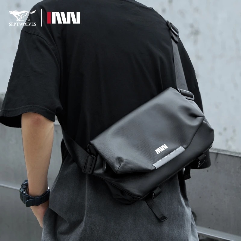 七匹狼斜挎包男士包包2025新款单肩背包街头机能邮差包骑行挎包男